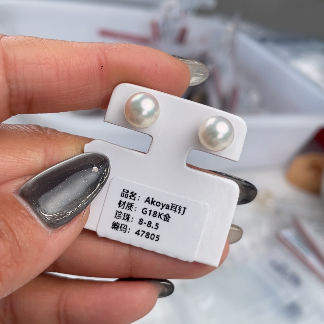 海水珍珠耳饰18K金镶嵌