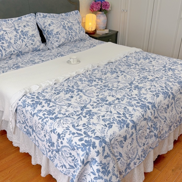 [李京花] 出美高品质床盖 双面床盖 纯棉水洗碎花