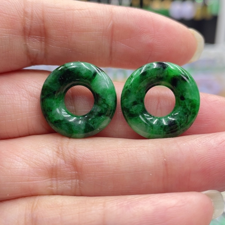 翡翠未镶嵌耳饰卡18.7