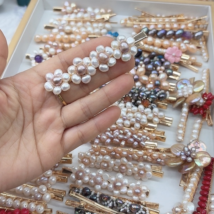 淡水珍珠发饰未镶嵌