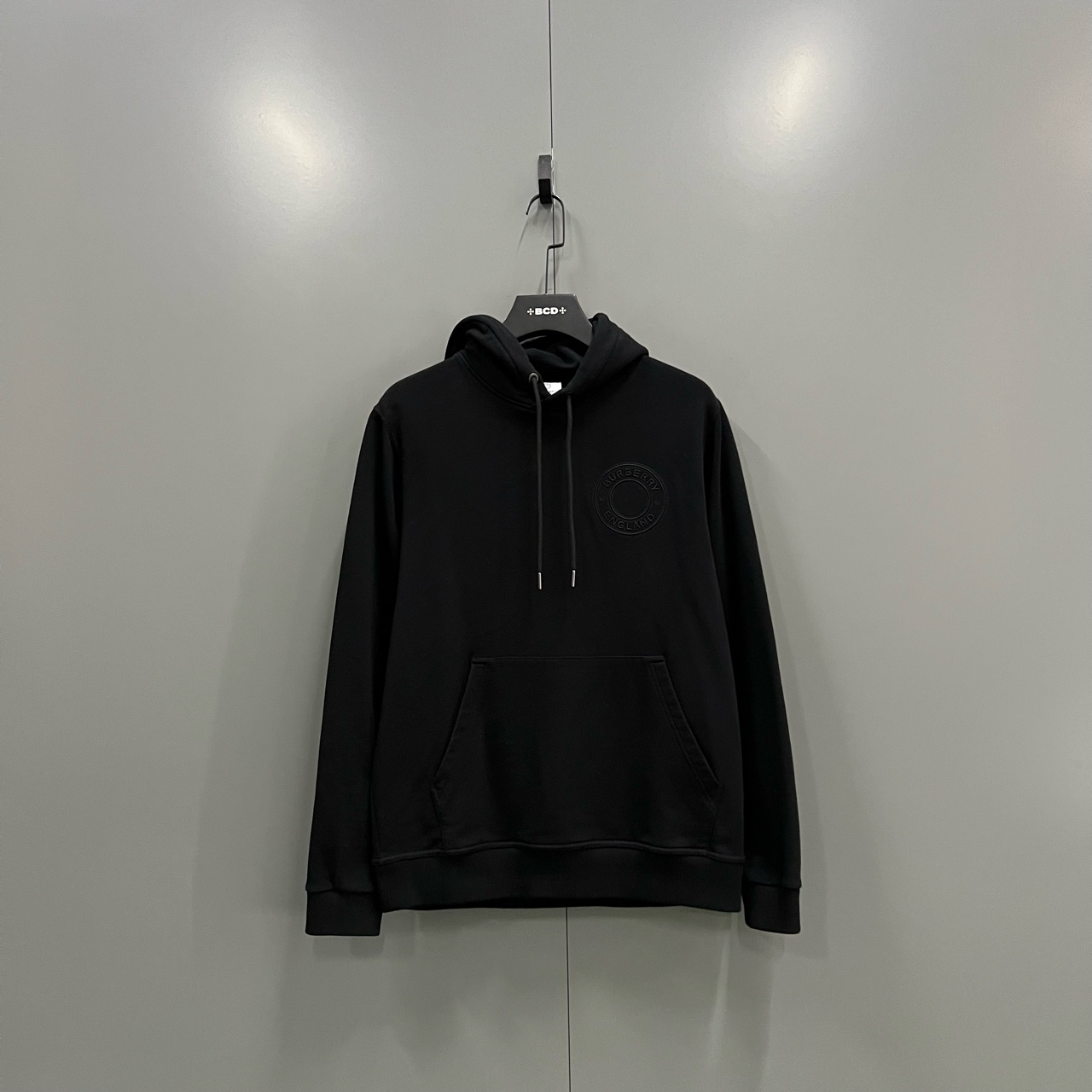 99新 BURBERRY/博柏利 h91 黑色徽标刺绣帽衫 S码 604626