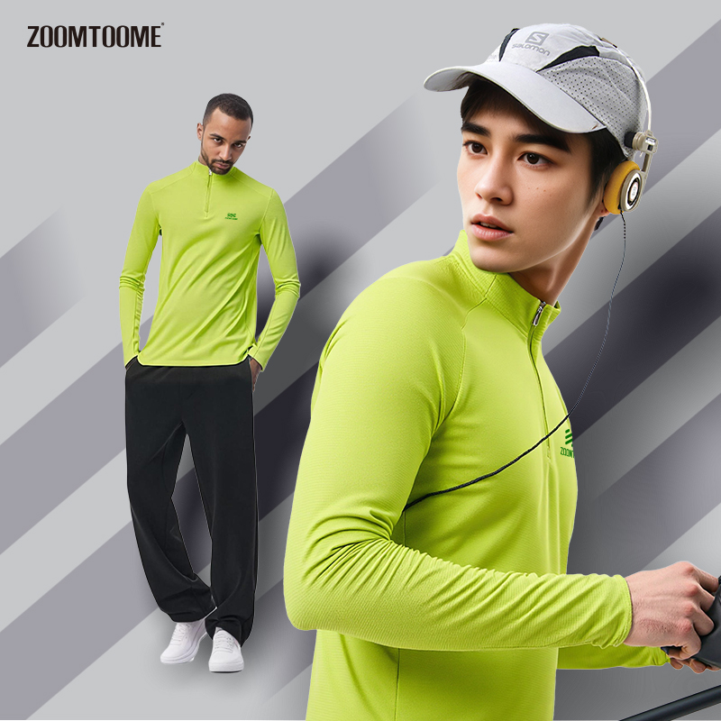 ZOOMTOOME众同秋冬上新华夫格动态绒半拉链跑步透气弹力舒适外套