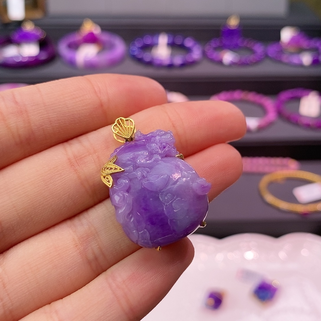 苏纪石（舒俱来）18K金镶嵌吊坠(不含链)