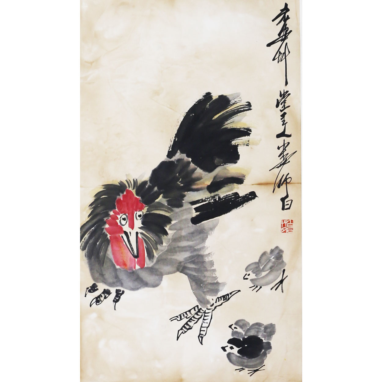 师白 花鸟 69x39cm