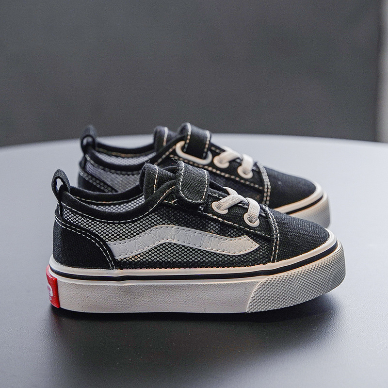 新款春夏季儿童帆布鞋男童网鞋女童小白鞋透气运动鞋宝宝网面凉鞋