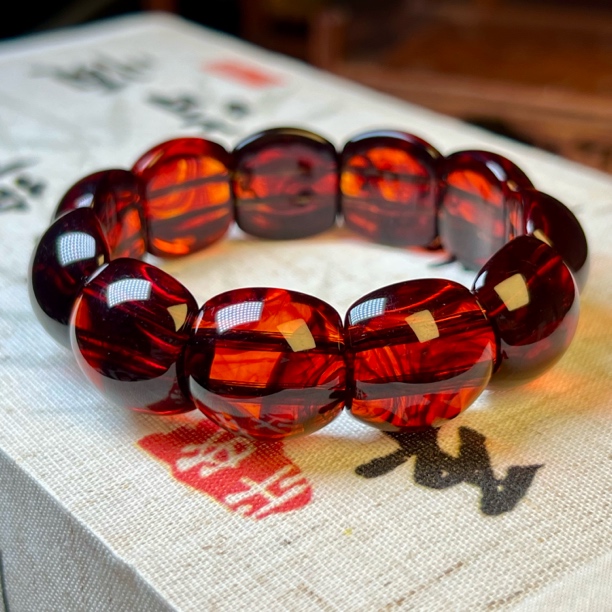 【正品保障】血药珀满血满药时尚精美紫杉醇DIY手牌