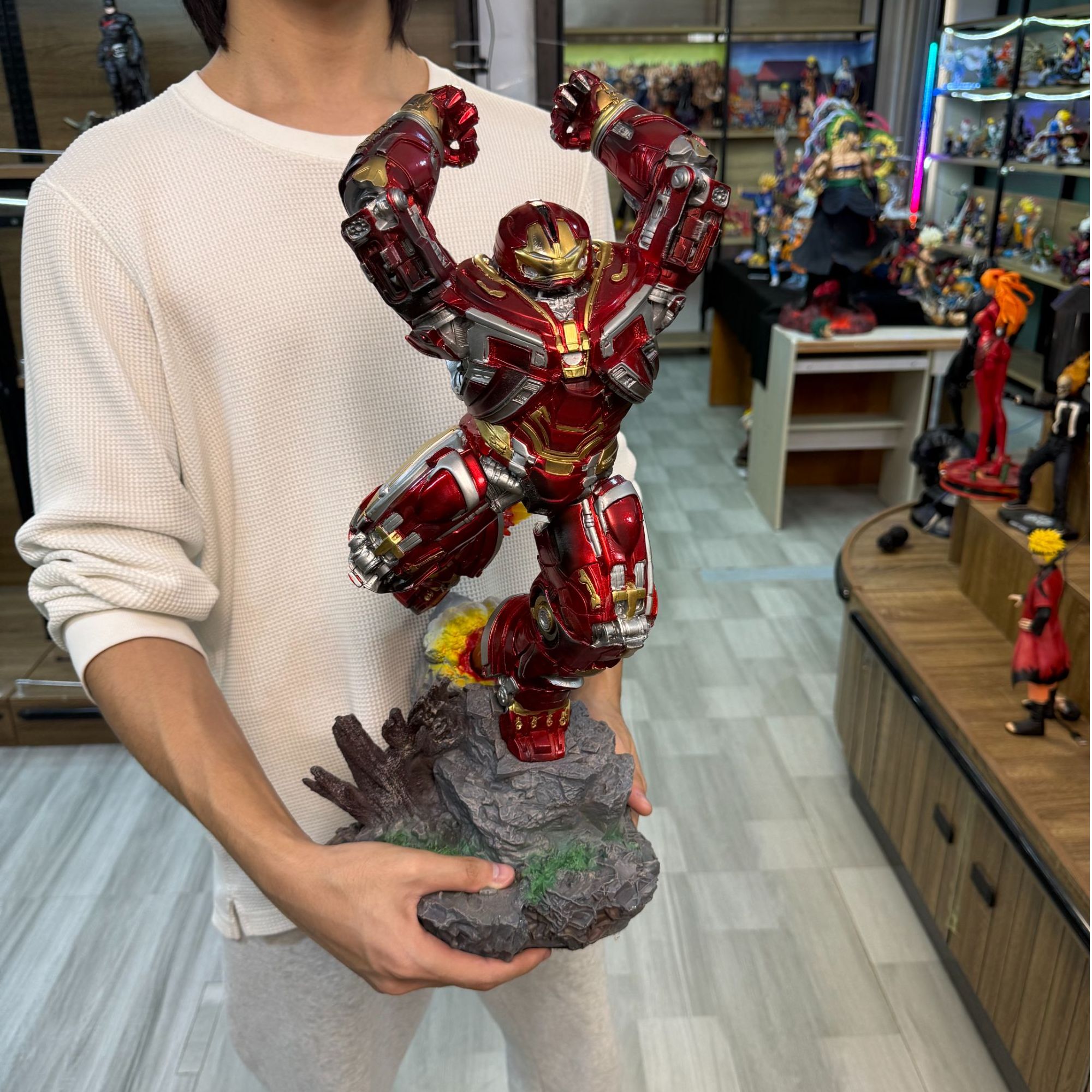 【实拍GK树脂】漫威系列复仇者联盟树脂飞姿反浩克钢铁侠GK雕像50CM