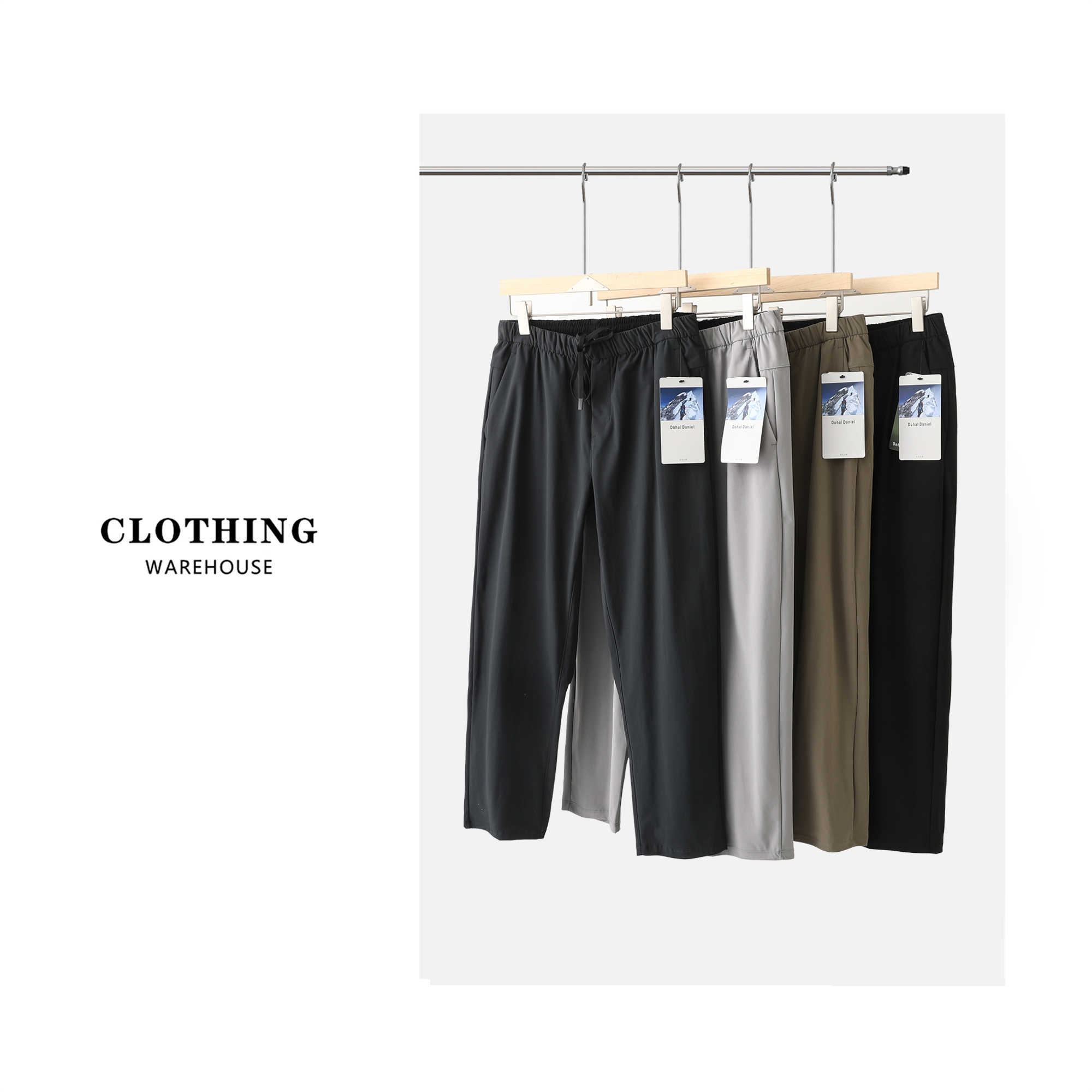 DOHALDANIELDOHALDANIEL男士松紧腰休闲运动长裤裤子夏季薄款