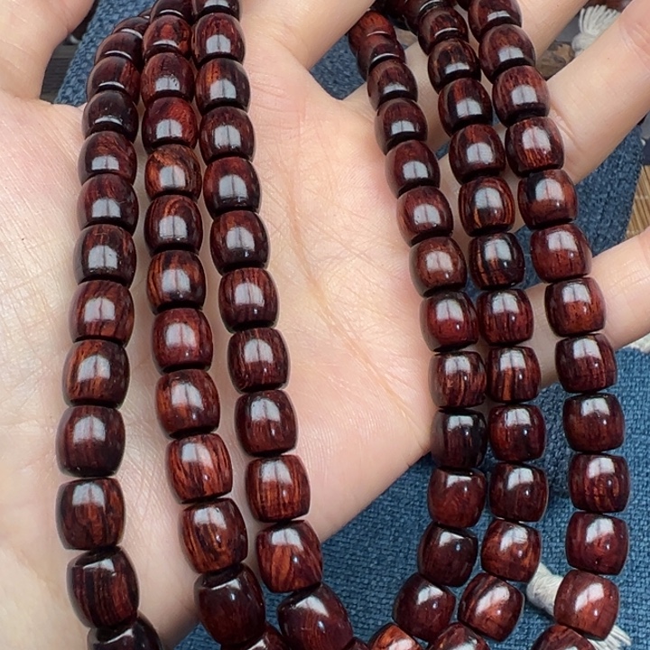 木海南红降花梨公黑金08直切108颗（瑕）