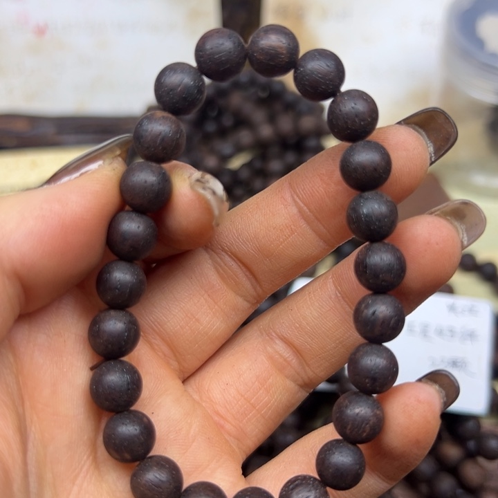 降真香手串/手链降真香08圆珠紫红油23颗