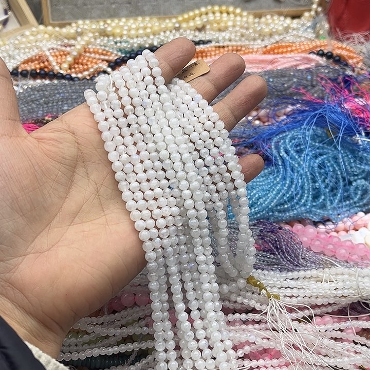 玛瑙/玉髓珠宝半成品未镶嵌一条5mm蓝月光