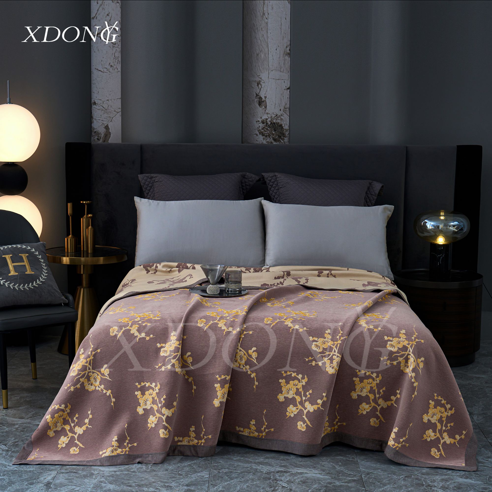 XDONGY（冬云家纺）240*250 高定 罗浮梦 亲肤柔软毯  床盖