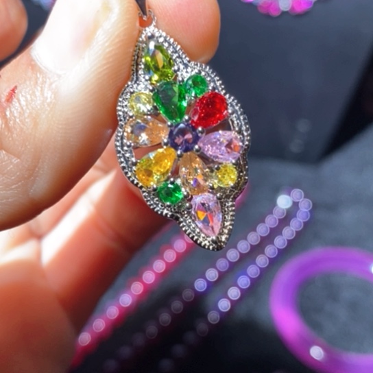 红宝石戒指银S925镶嵌