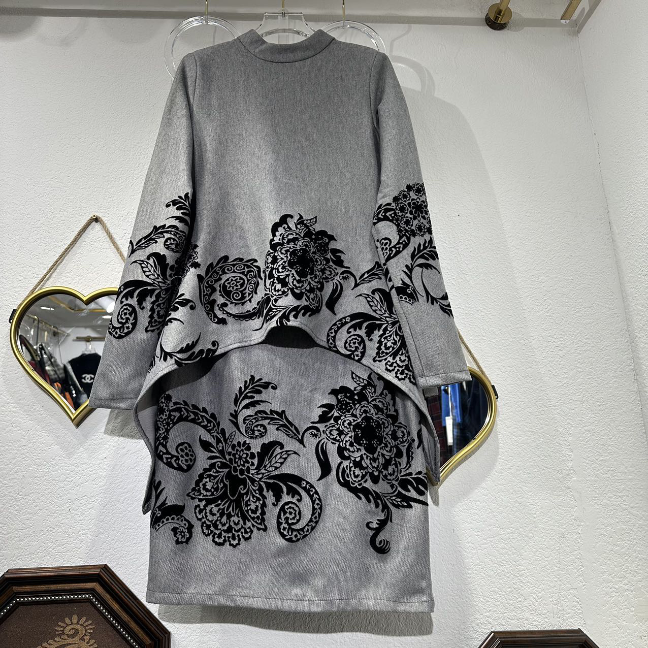 【40】民族风印花松紧腰长袖连衣裙女秋冬时尚设计感气质显瘦女装