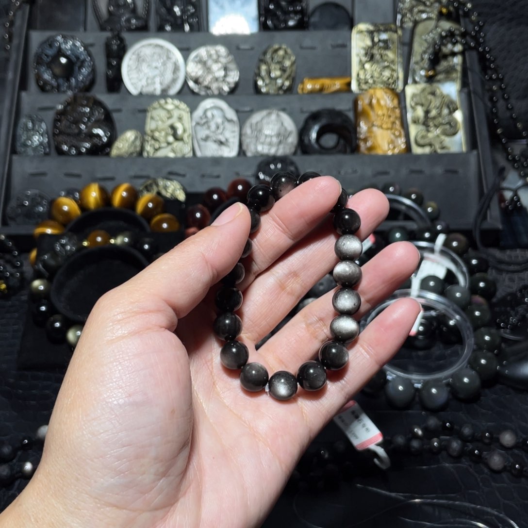 黑曜岩手链未镶嵌姜*h