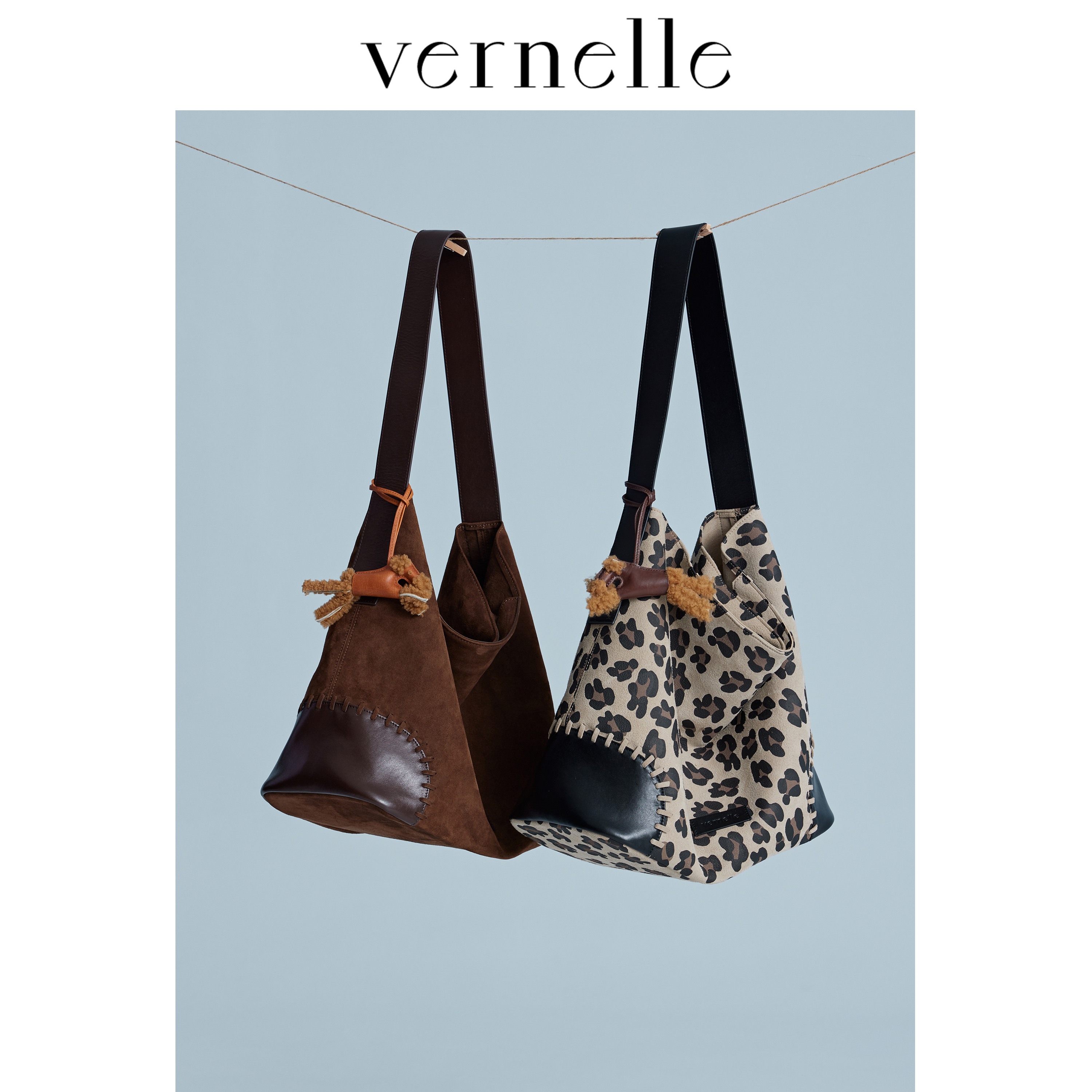 vernelle秋冬原创复古大容量小鹿包单肩hobo包女包