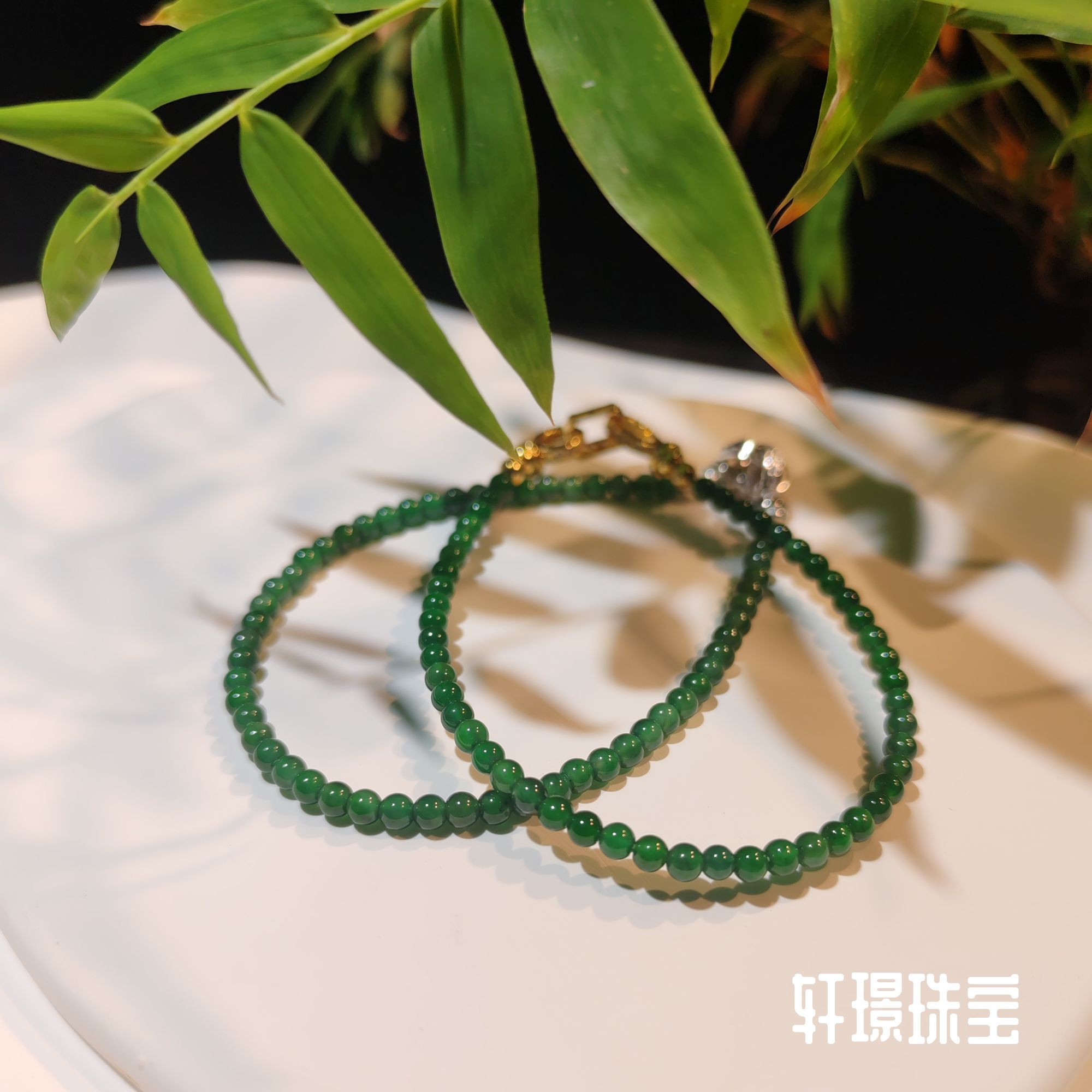 【轩璟】天然A货翡翠小米珠手串/XJ037/多样性发其一