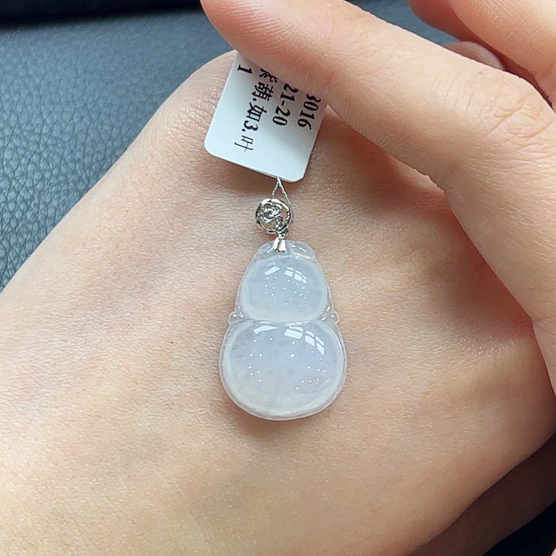 翡翠颈饰18K金镶嵌葫芦