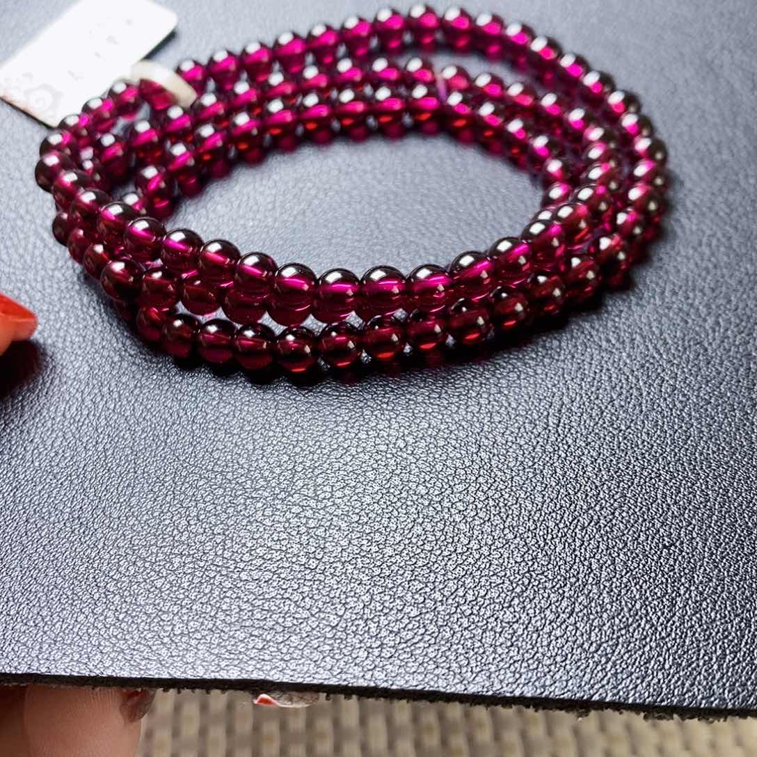 石榴石手链未镶嵌雪*心5.0 3圈毕业级