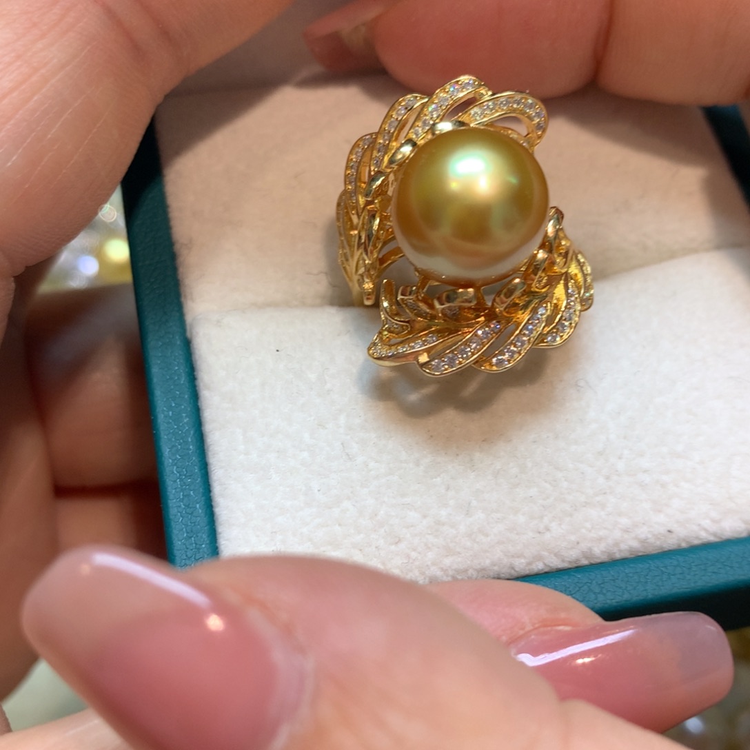 海水珍珠戒指银S925镶嵌