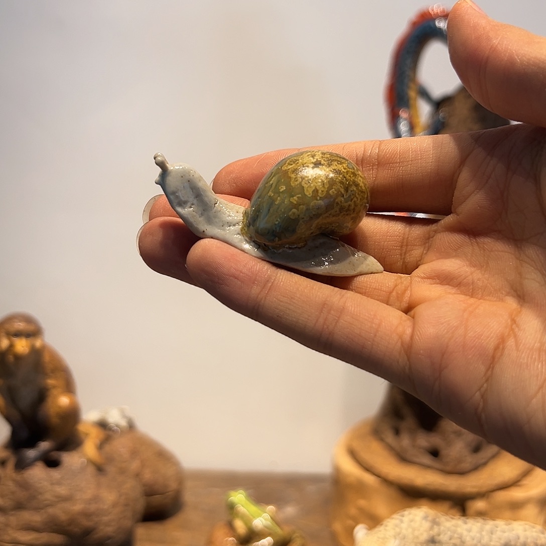 开***子蜗牛作品一物一件纯手工陶瓷