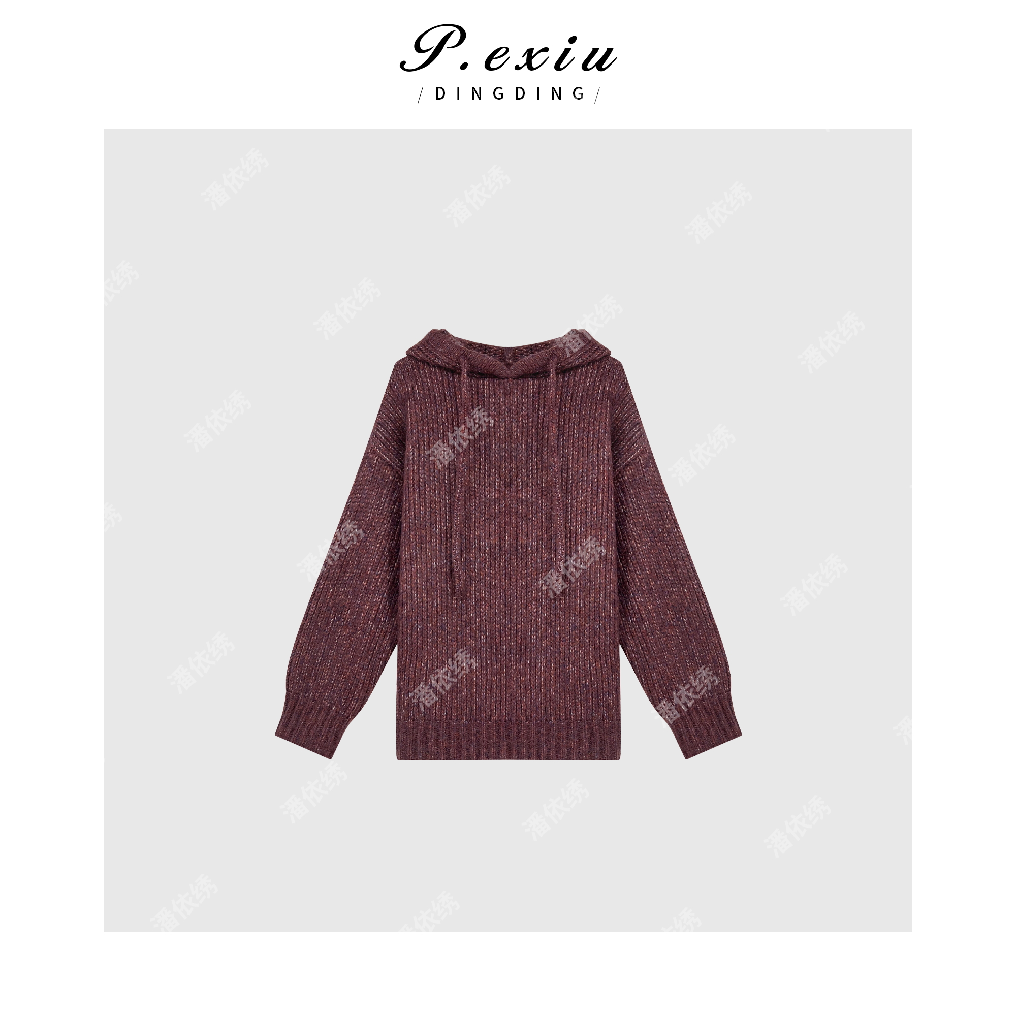 羊-毛韩版慵懒休闲宽松连帽针织毛衣 L2523