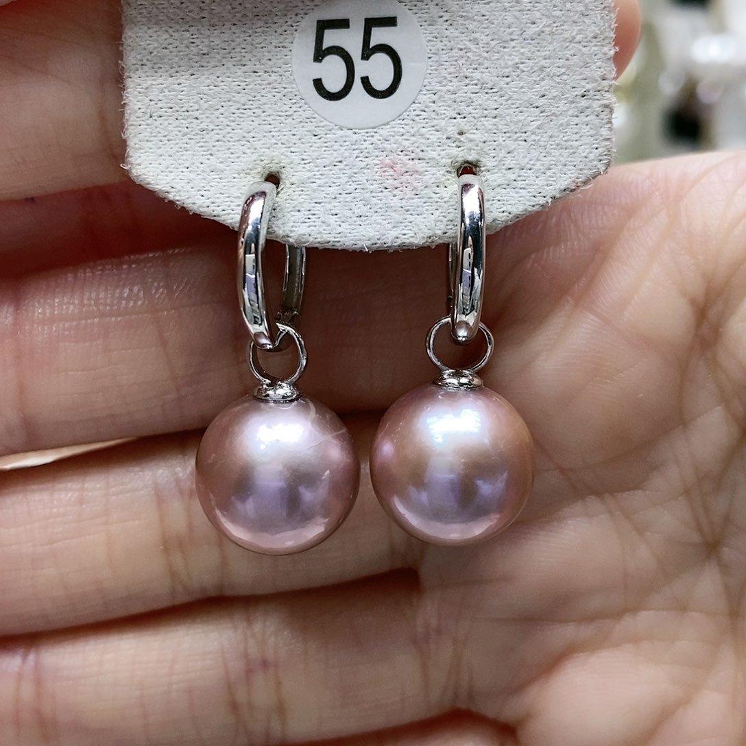淡水珍珠耳饰银S925镶嵌