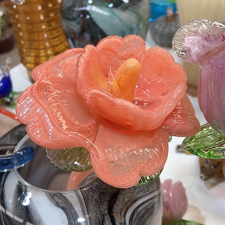 琉璃高度45厘米橘色牡丹夜光花