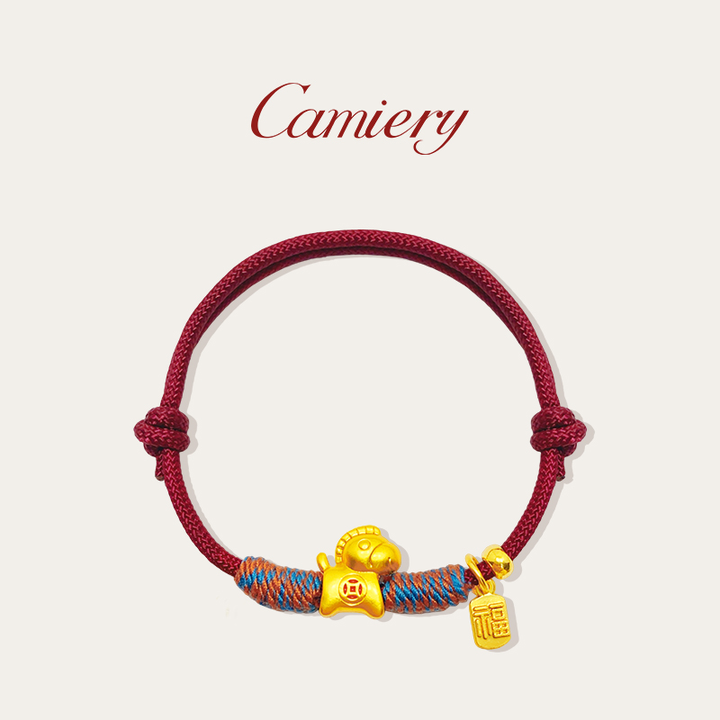 CAMIERY/卡美瑞 新中式轻奢摇摇马钱币红绳手链
