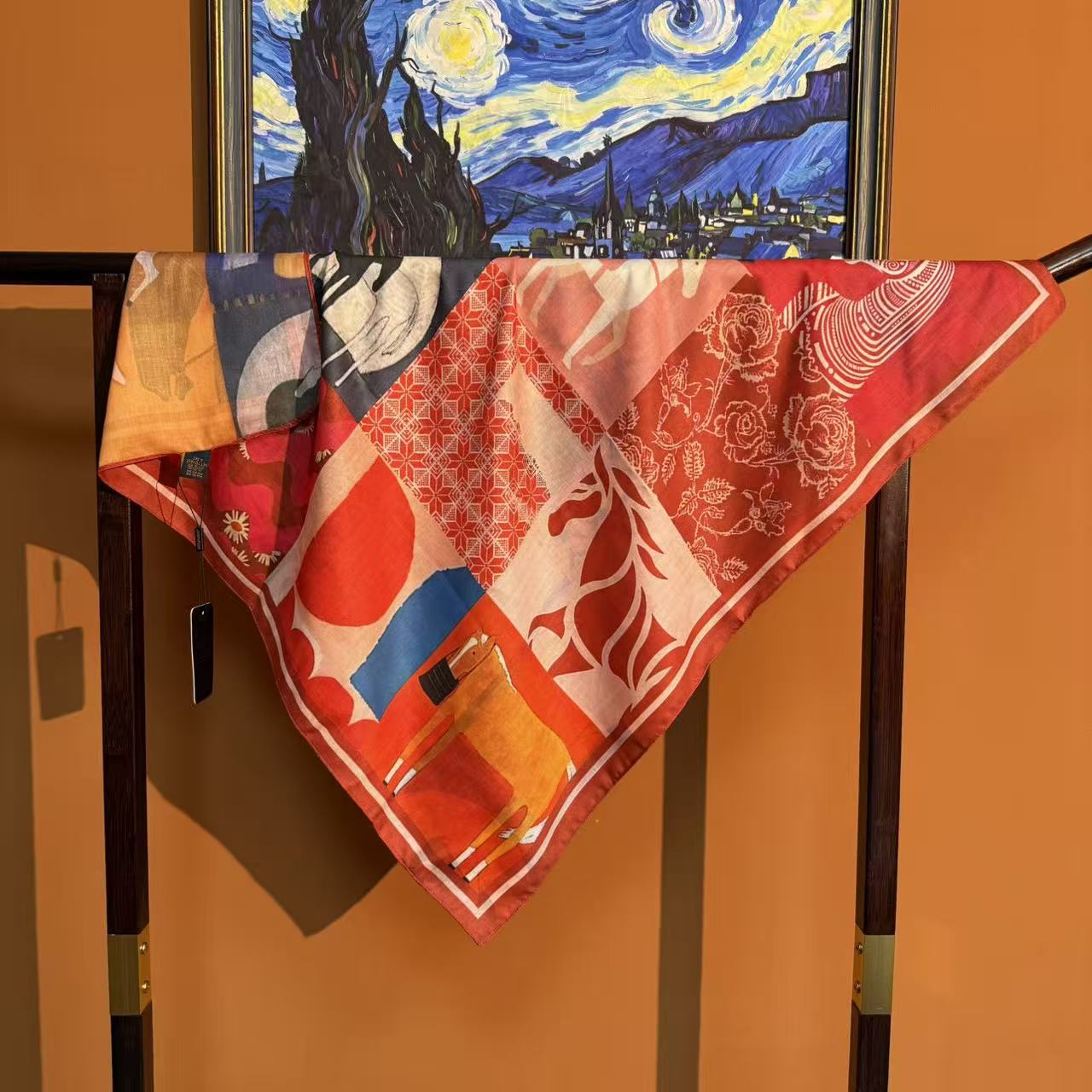 【摩登赤马】90*90重磅香云丝毛高货重磅国风高端丝巾-X3