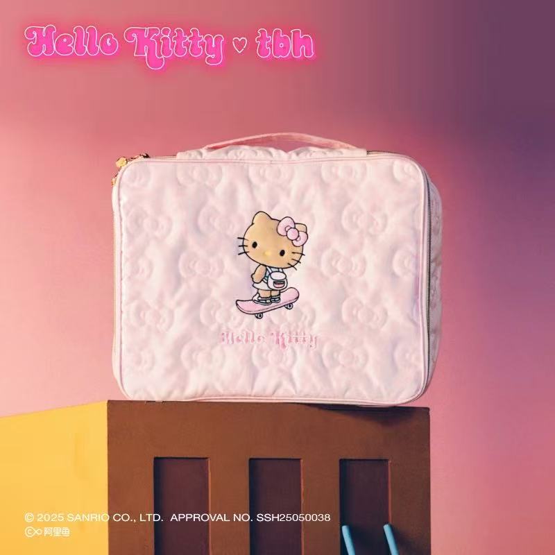 tbh野兽派家居三丽鸥Hello Kitty绗缝旅行收纳袋手提大容量洗漱包
