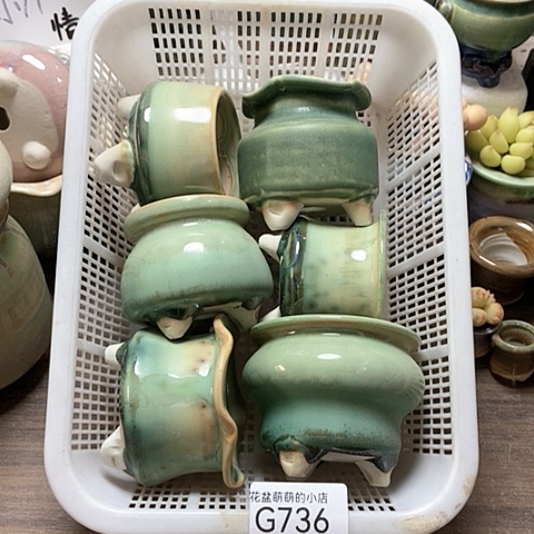 紫砂花盆736瑕疵品口径4到6左右