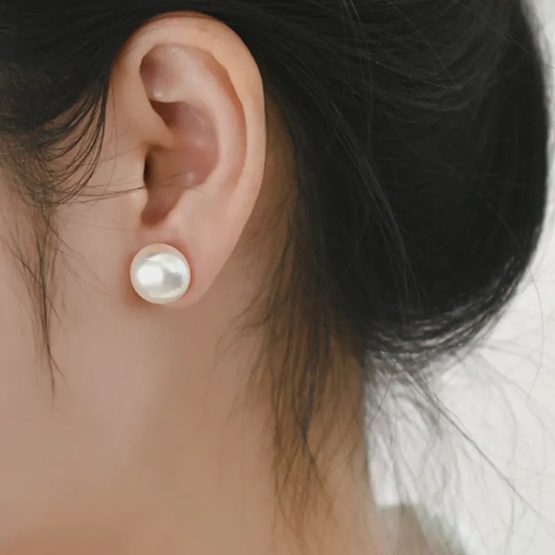 天然淡水馒头珍珠耳钉通体银气质百搭小众不掉色  直播间一物一拍