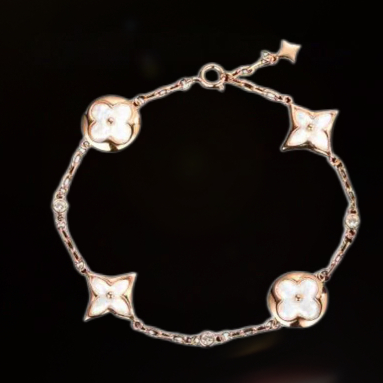 钛钢珐琅手链 经典老花手链轻奢白色轻奢气质时尚百搭