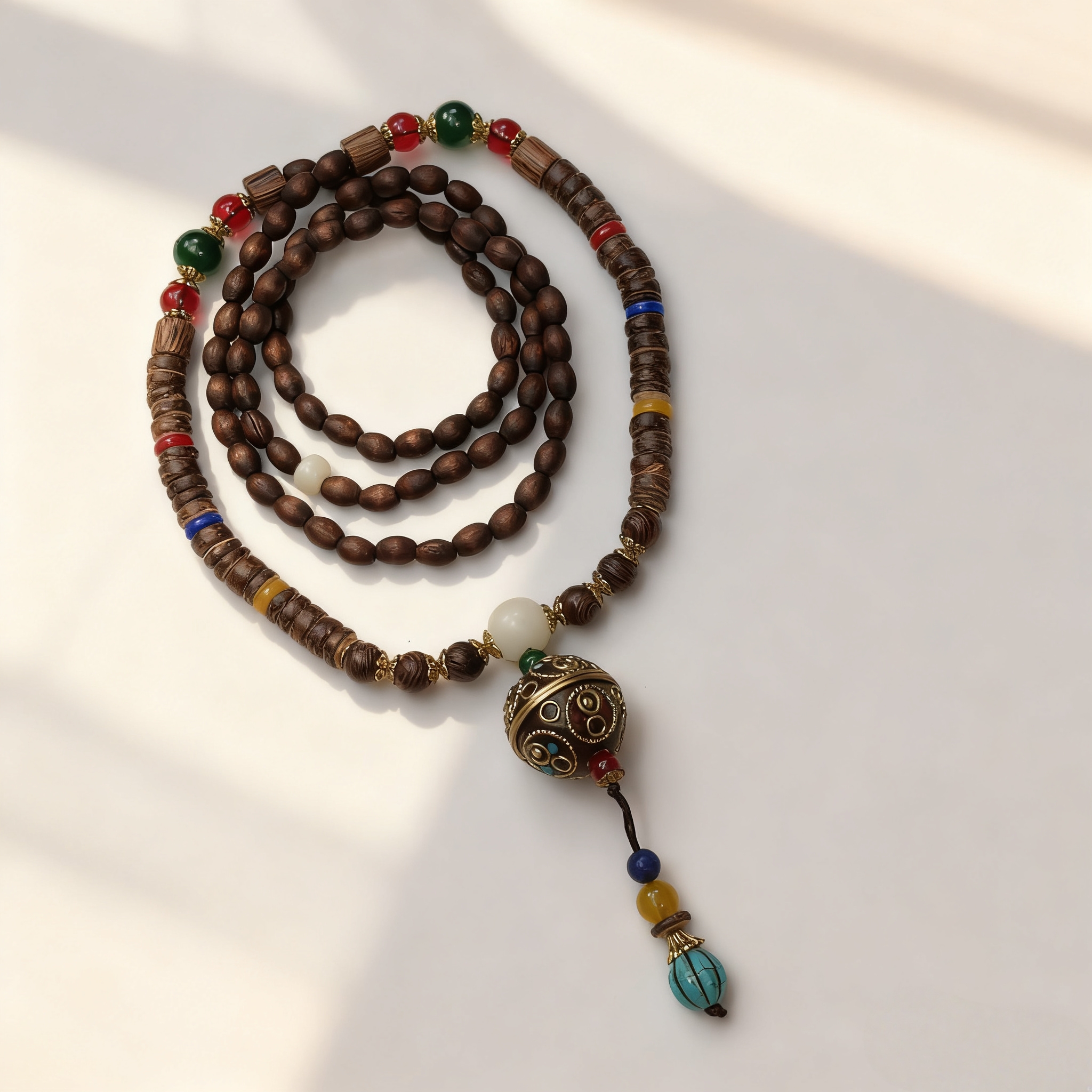 花梨木水滴珠6mm项链尼泊尔转转珠吊坠 精品手串 无礼盒-S1345