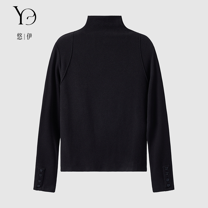 You Yi 长袖加厚磨毛发热冬季亲肤内搭半高领打底针织衫 Z53017