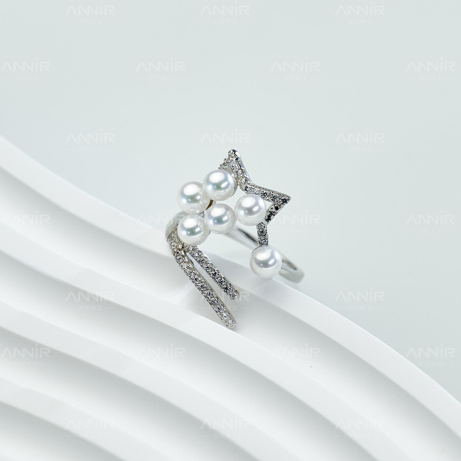 “六小玲珑”baby珠戒指 4-5mm 423H000DY S925银