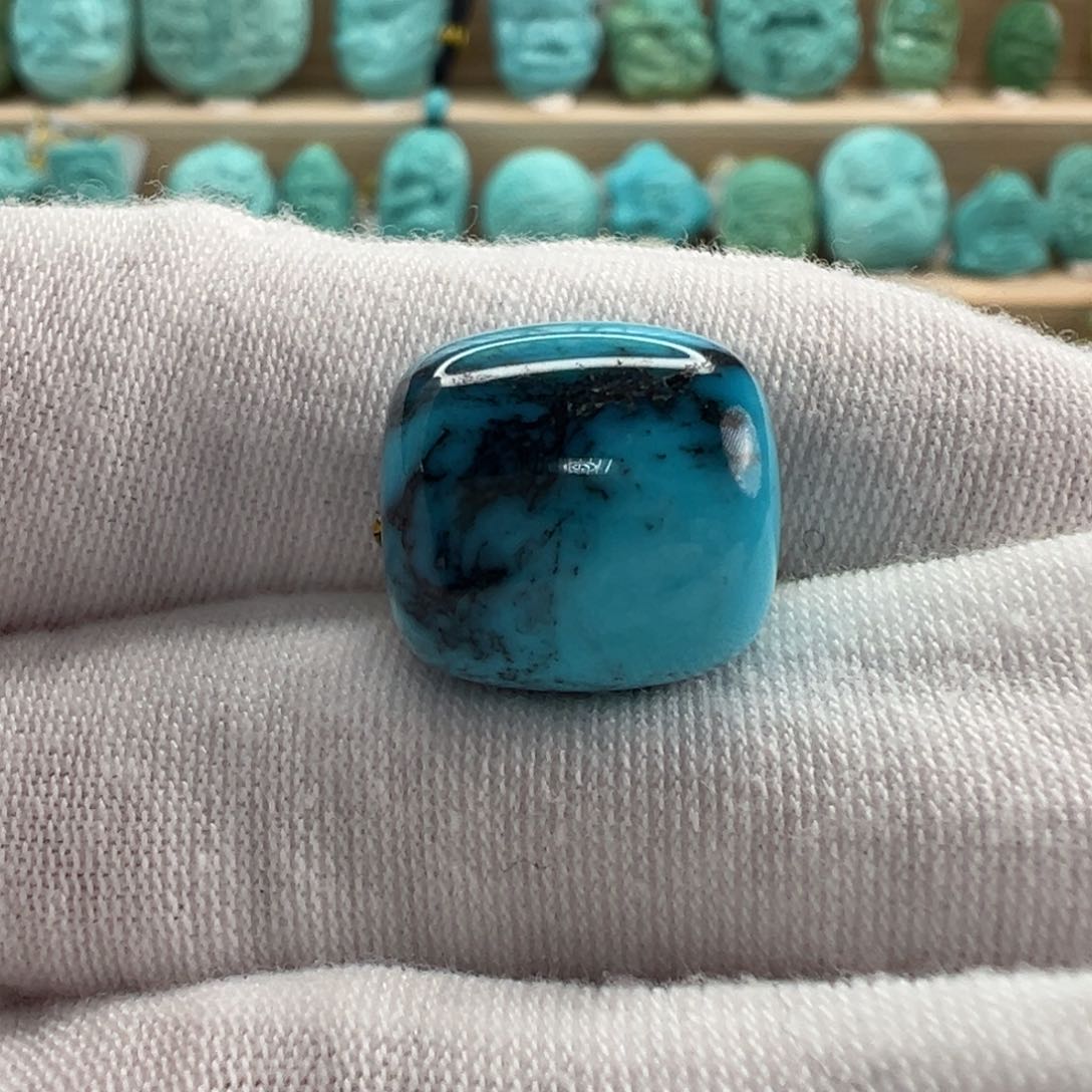 未镶嵌绿松石老型珠13.4x14 m m