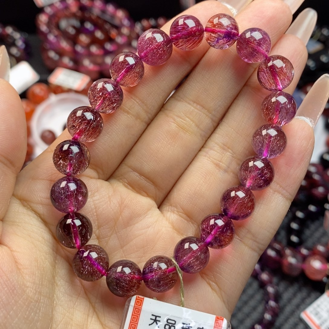 水晶手链未镶嵌紫红超七1025604