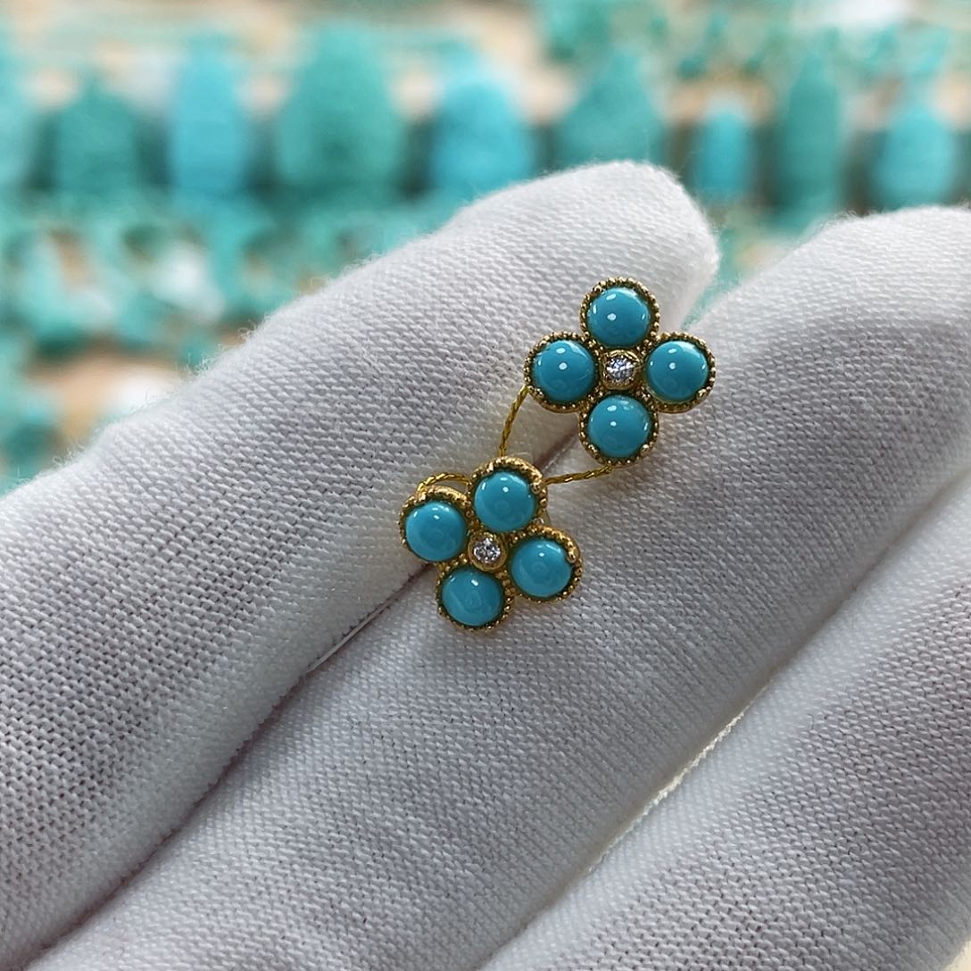 绿松石珠宝奇石18K金镶嵌