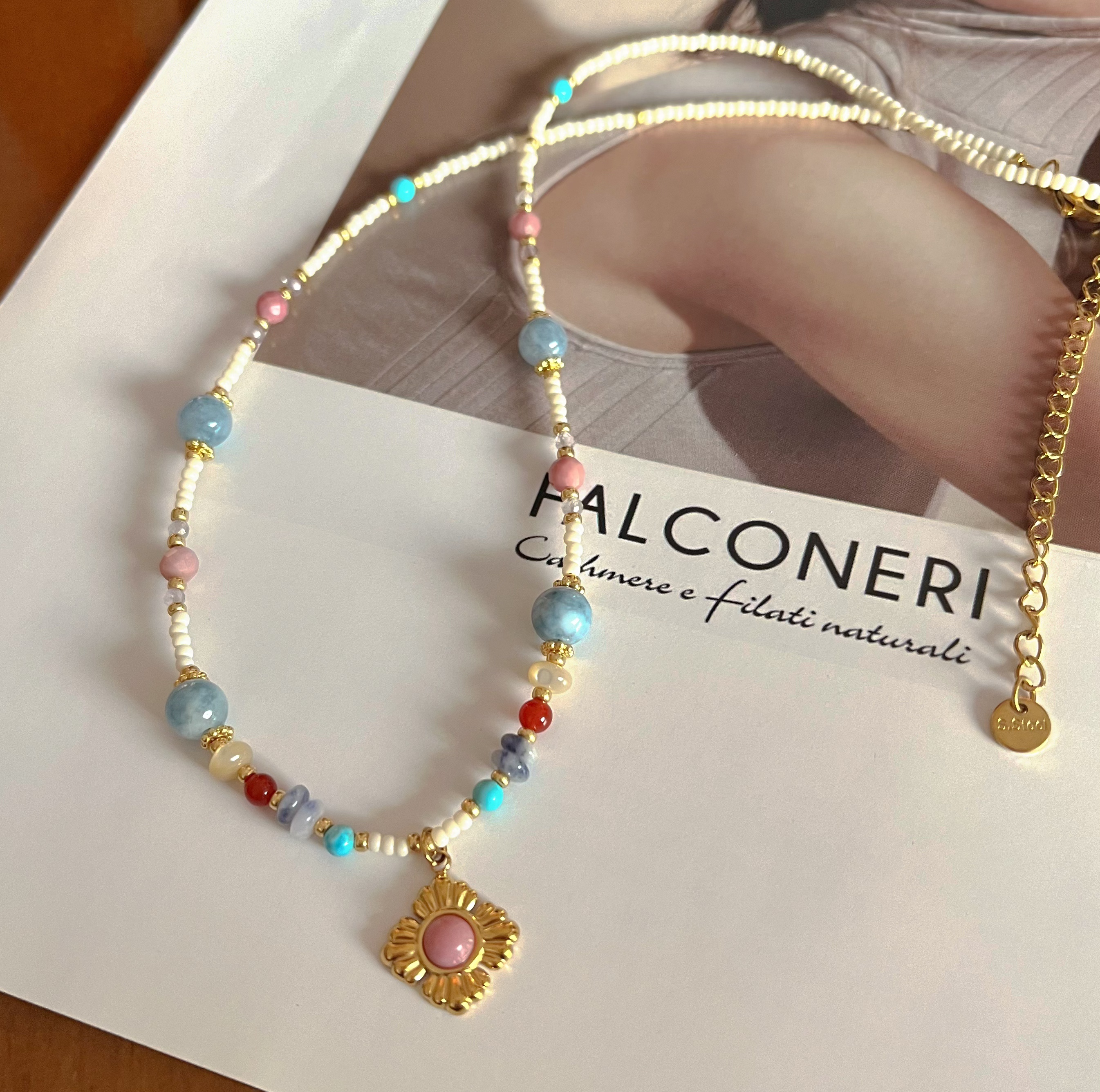 钛钢项链 D【双子】原创设计手工串珠夏天彩色项链