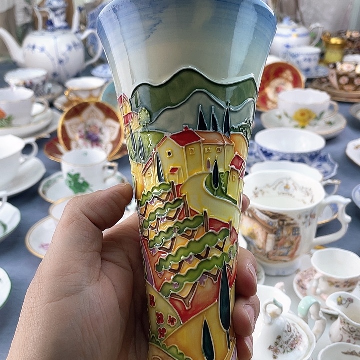 中古海外欧瓷盘盘子小房子