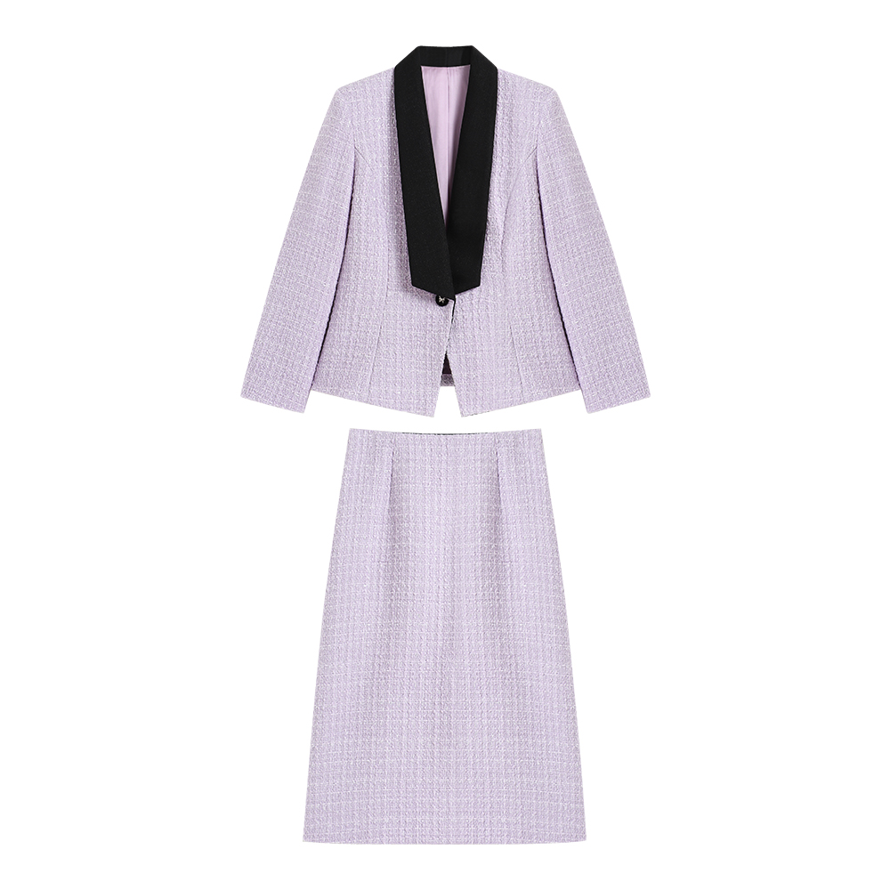 【南油虹姐】秋冬新款羊毛气质修身优雅时尚两件套套装