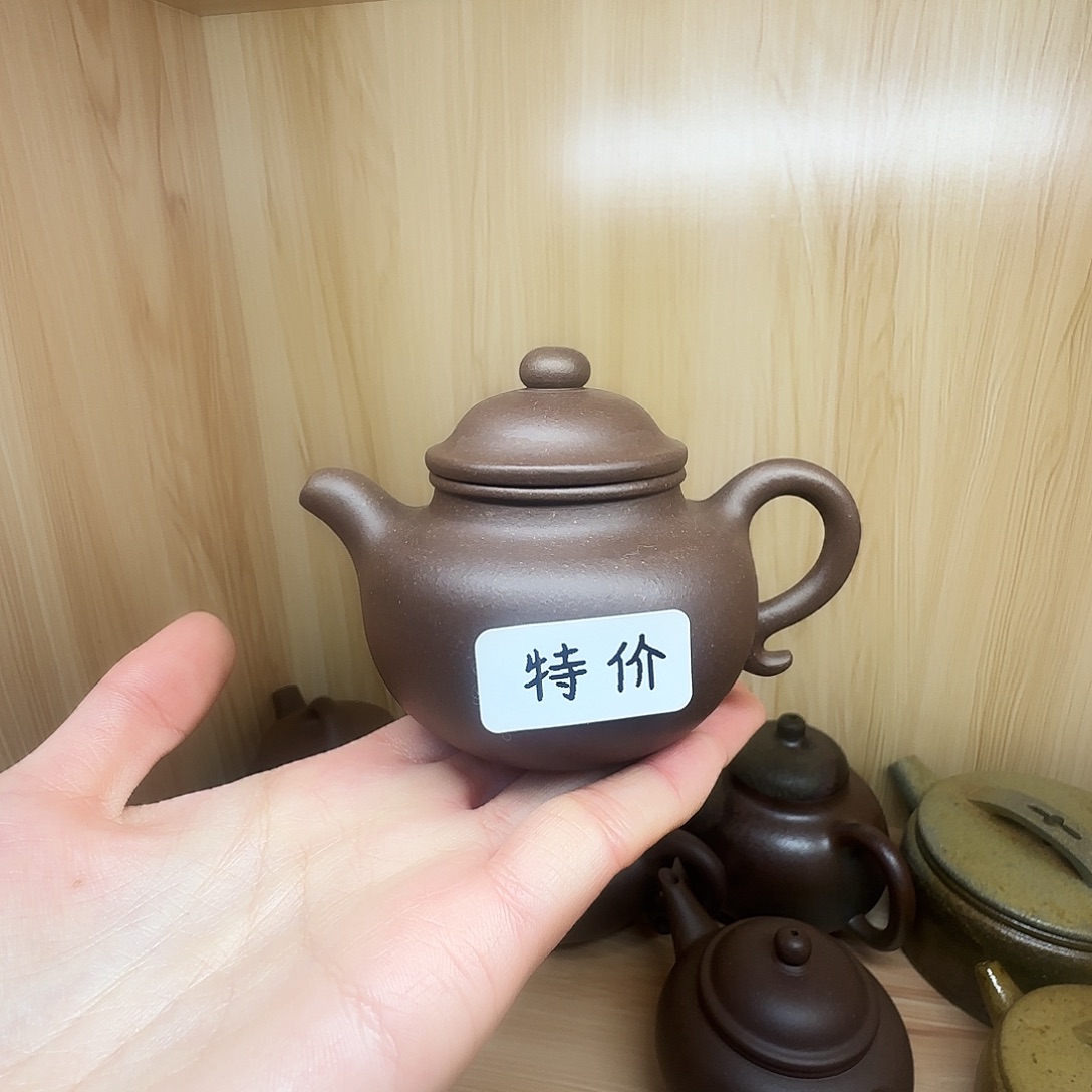 紫砂茶壶限时特价国工蒋洁全手工天青泥莲子100