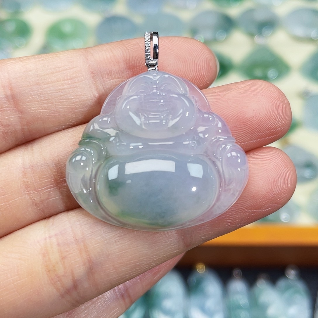 翡翠颈饰18K金镶嵌吊坠