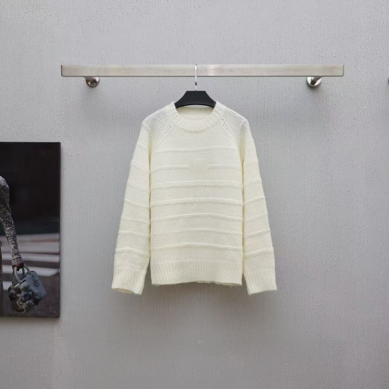 【晨老板】N【白月光】时尚条纹圆领长袖针织衫79247072