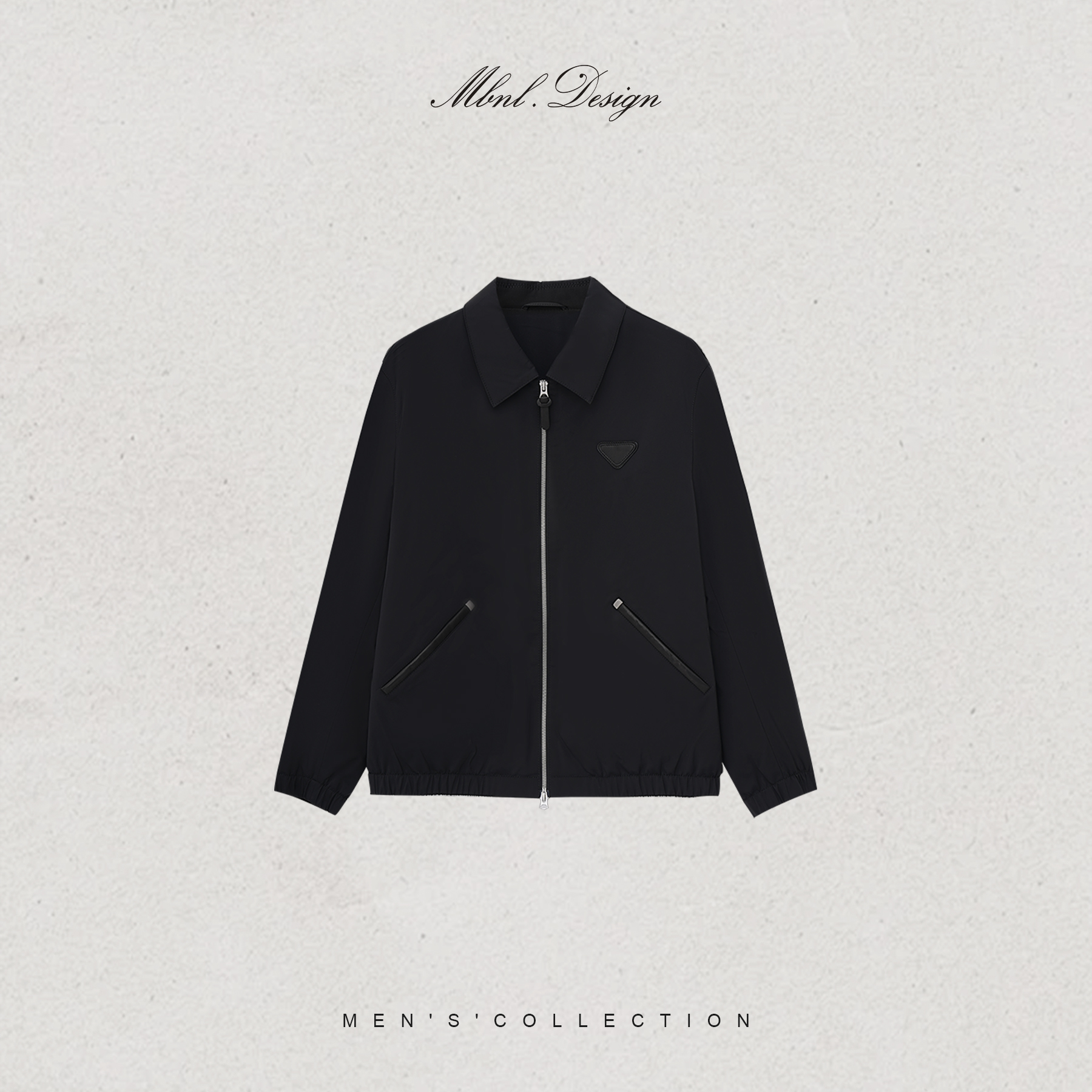 MBNL-F「三角标夹克」秦磊男装-黑标精工剪裁拉链夹克8559-2