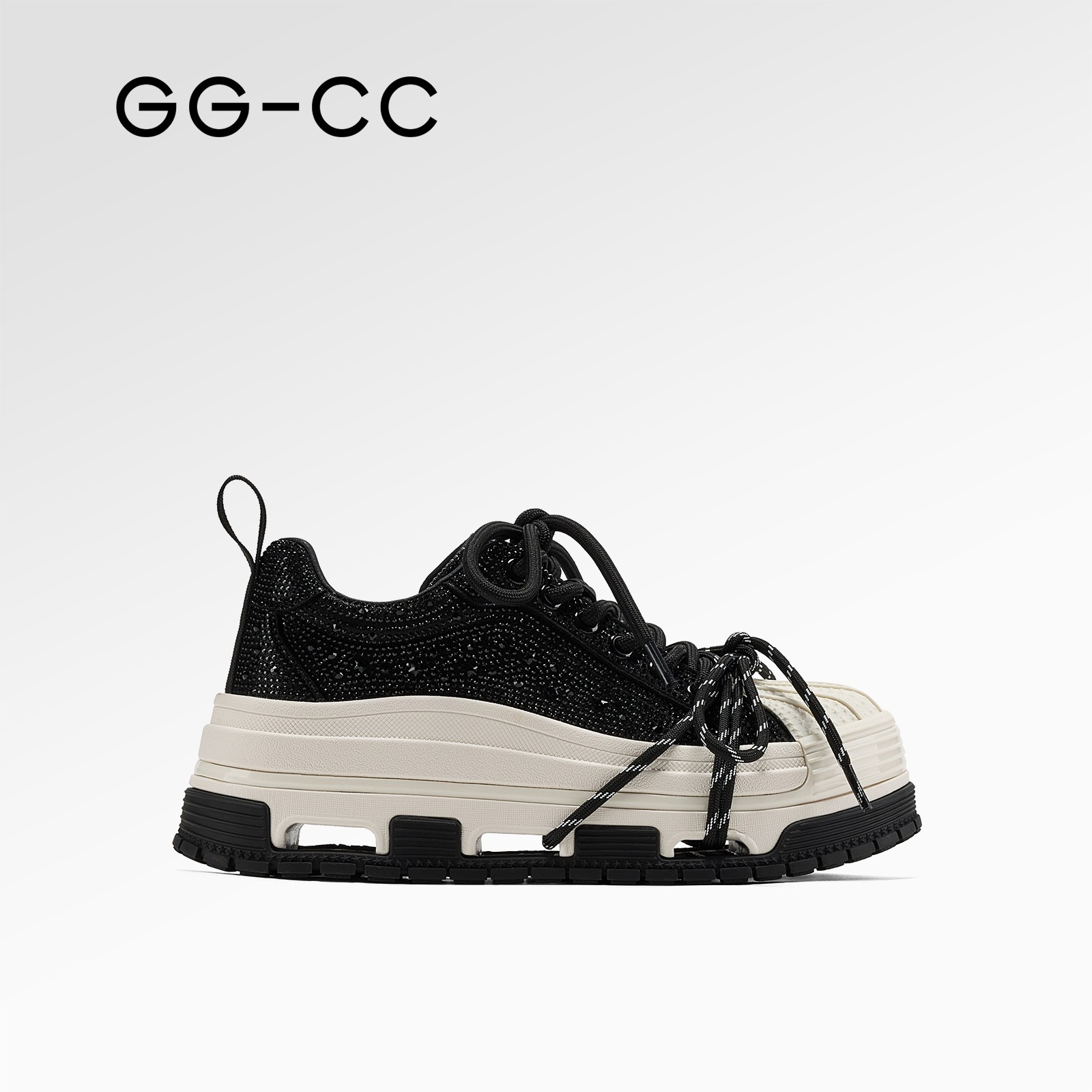 GG-CC【深海浮岛】秋季新款时尚百搭贝壳头厚底板鞋女熊猫鞋7337