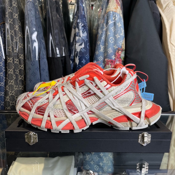 99新 Balenciaga/巴黎世家 3xl灰红绑带款休闲鞋/43码/原盒