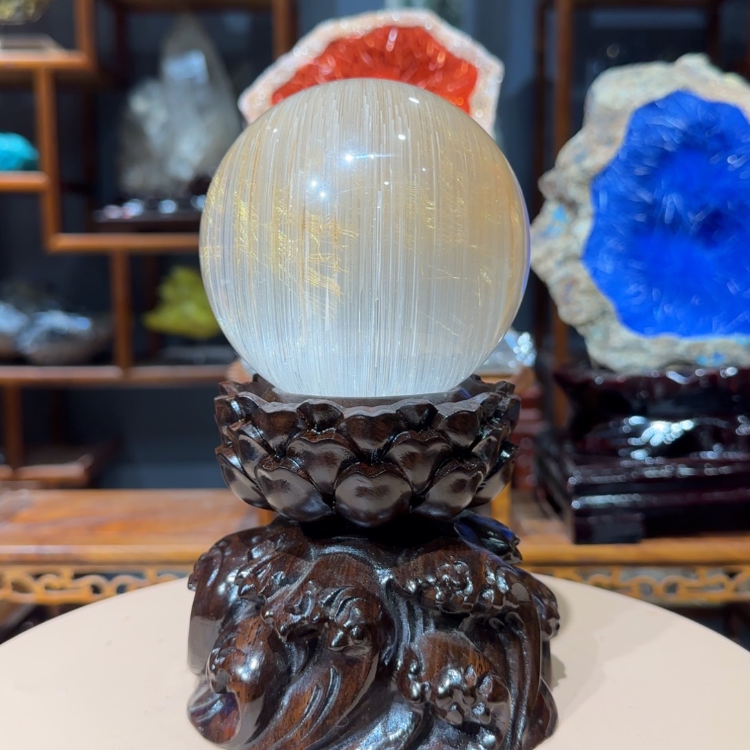 紫***间石材巴西水晶球发晶